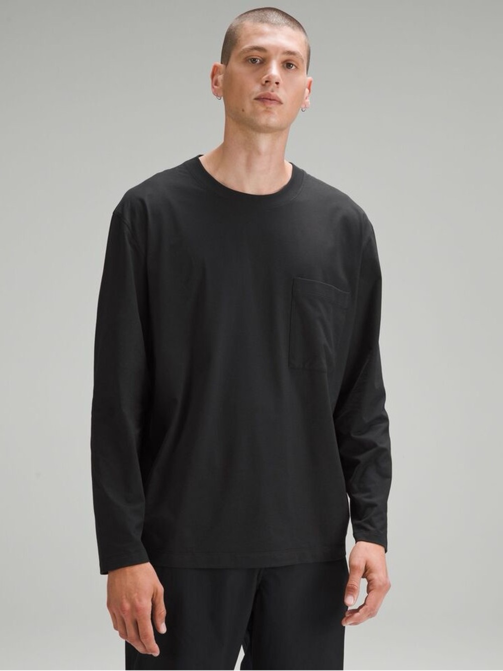 Lululemon The Fundamental Oversized Long Sleeve Pocket T Shirt Black